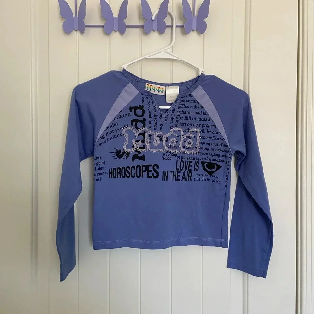 Mudd girl’s purple word patterned sleep shirt — size‎ 8